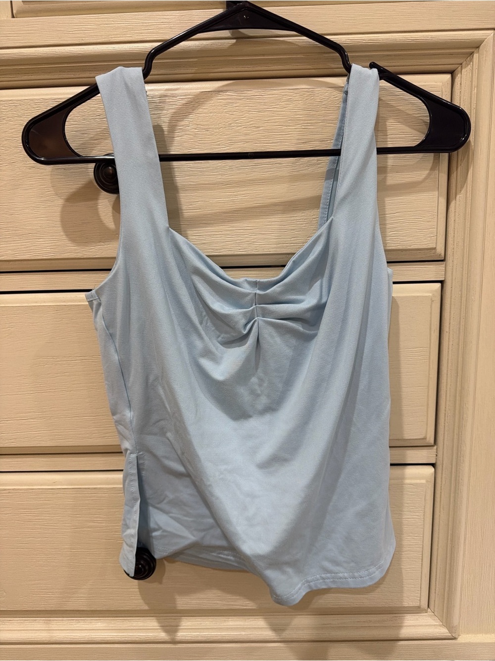 SHEIN Light Blue Draped Neck Tank Top